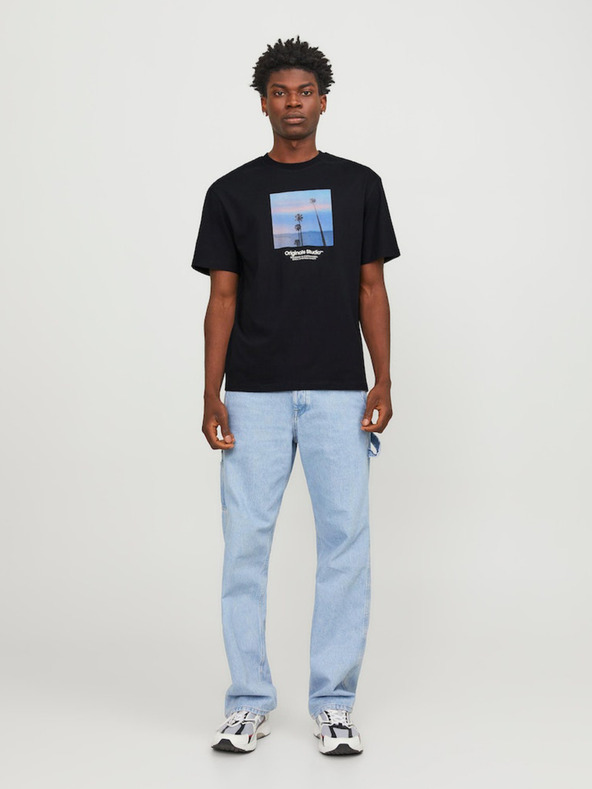 Jack & Jones Černé pánské tričko Jack & Jones Vesterbro