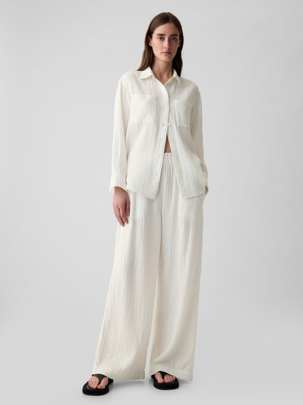GAP Mušelínové kalhoty wide leg GAP