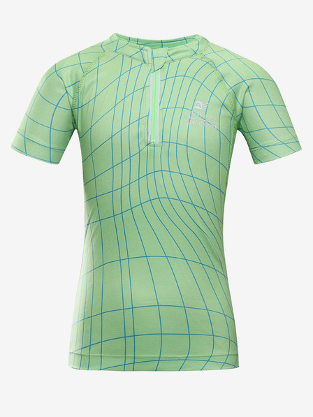 ALPINE PRO Zelený dětský vzorovaný cyklo dres ALPINE PRO LATTERO