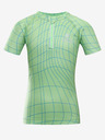 ALPINE PRO Zelený dětský vzorovaný cyklo dres ALPINE PRO LATTERO