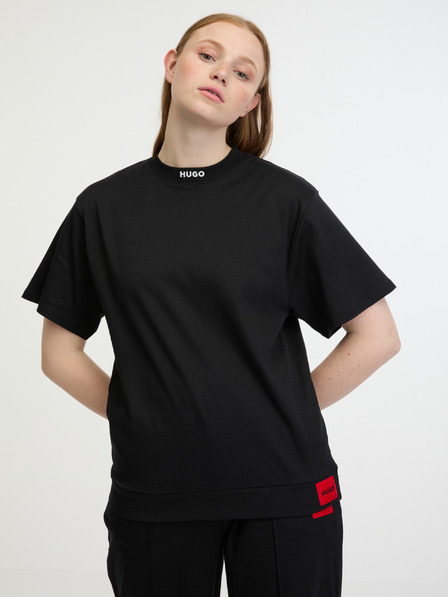 HUGO Černé dámské tričko HUGO Dina T-shirt