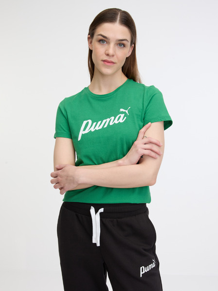 Puma Zelené dámské tričko Puma ESS+ Script Tee