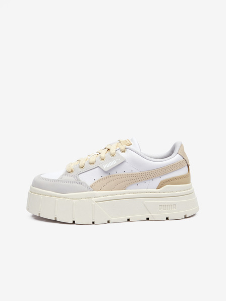 Puma Béžovo-bílé dámské kožené tenisky Puma Mayze Stack Luxe Wns