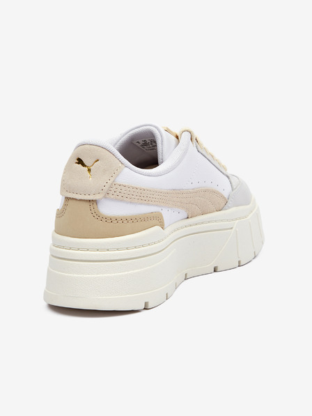 Puma Béžovo-bílé dámské kožené tenisky Puma Mayze Stack Luxe Wns