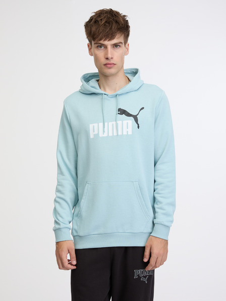 Puma Světle modrá pánská mikina s kapucí Puma ESS+ 2 Col Big Logo Hoodie TR