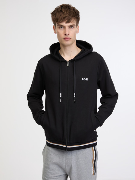 BOSS Černá pánská mikina na zip BOSS Heritage