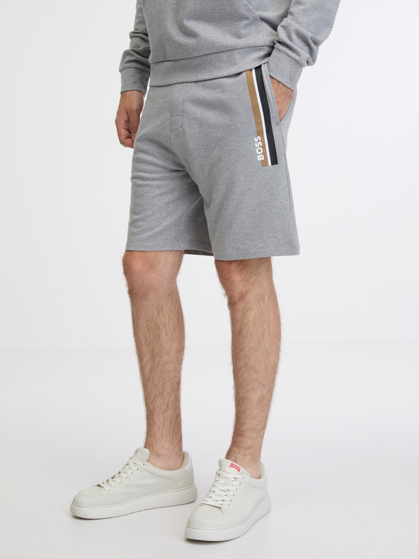 BOSS Šedé pánské teplákové kraťasy BOSS Authentic