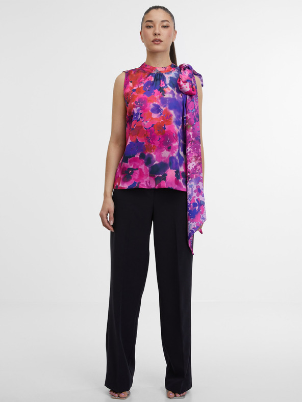 Orsay Fialový dámský květinový top ORSAY