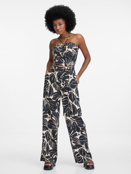 Orsay Černé dámské vzorované kalhoty ORSAY