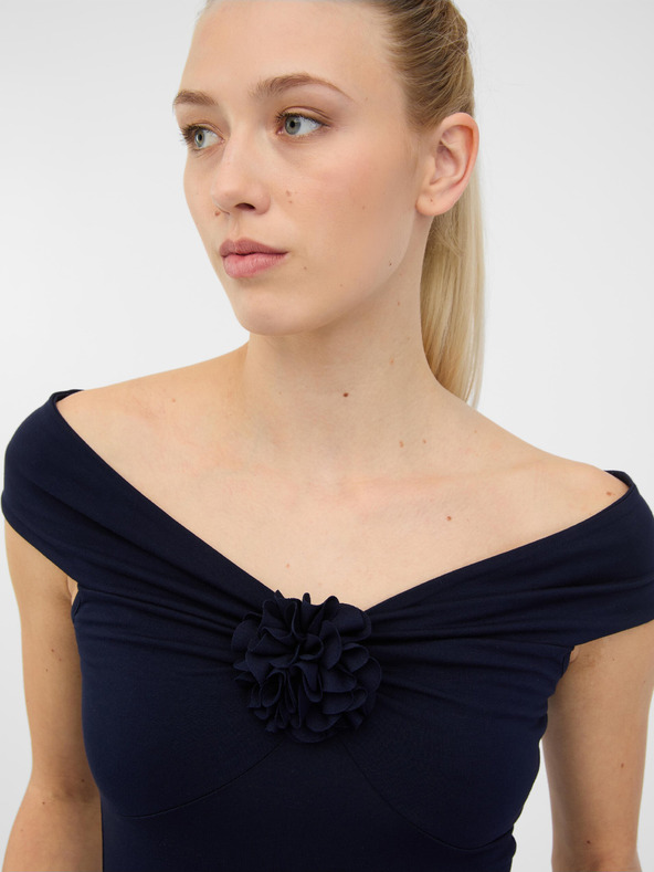 Orsay Černé dámské tričko s krátkým rukávem s aplikací ORSAY