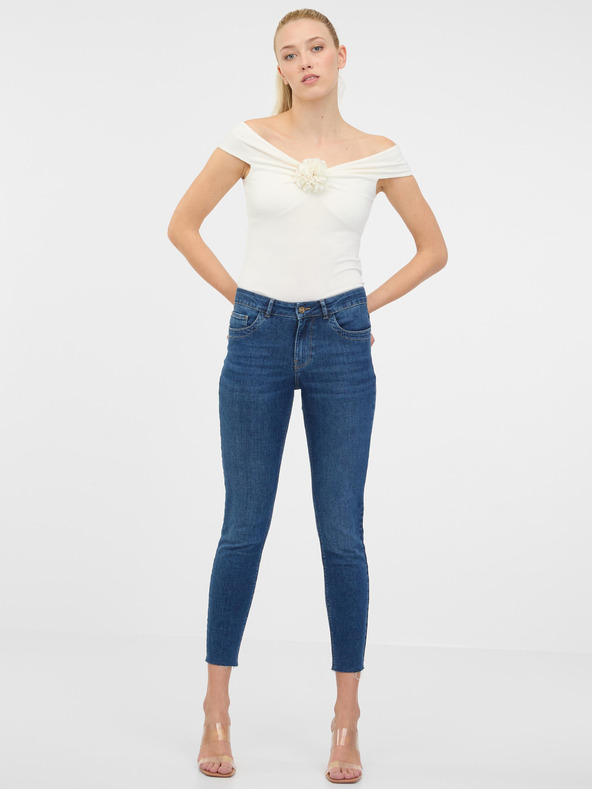 Orsay Krémové dámské tričko s krátkým rukávem s aplikací ORSAY