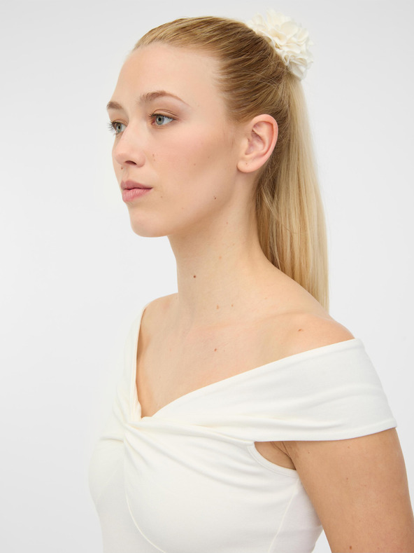 Orsay Krémové dámské tričko s krátkým rukávem s aplikací ORSAY