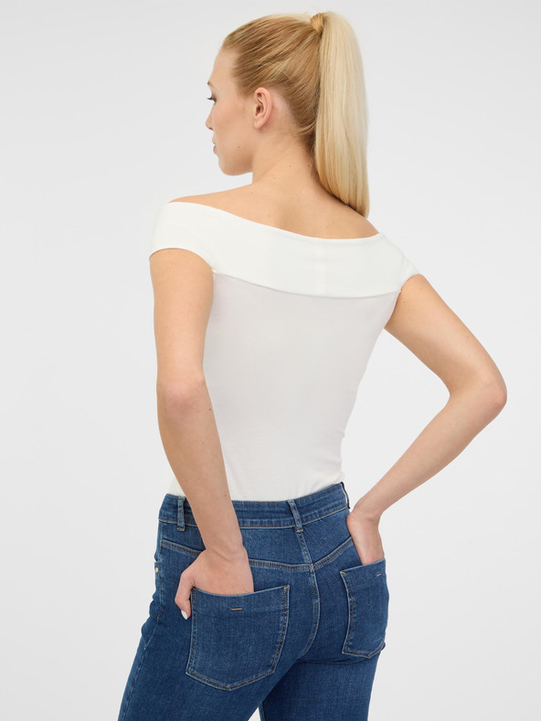 Orsay Krémové dámské tričko s krátkým rukávem s aplikací ORSAY