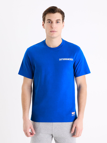 Celio Modré pánské tričko s potiskem Celio Marvel Captain America
