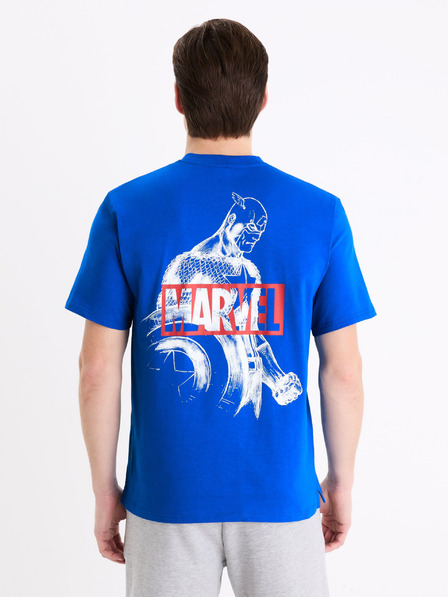 Celio Modré pánské tričko s potiskem Celio Marvel Captain America