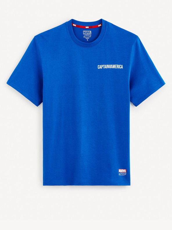 Celio Modré pánské tričko s potiskem Celio Marvel Captain America