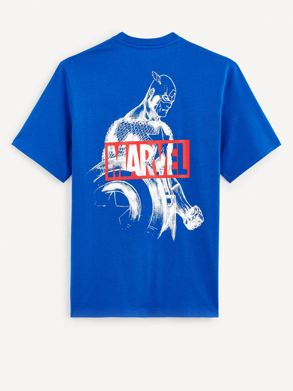 Celio Modré pánské tričko s potiskem Celio Marvel Captain America