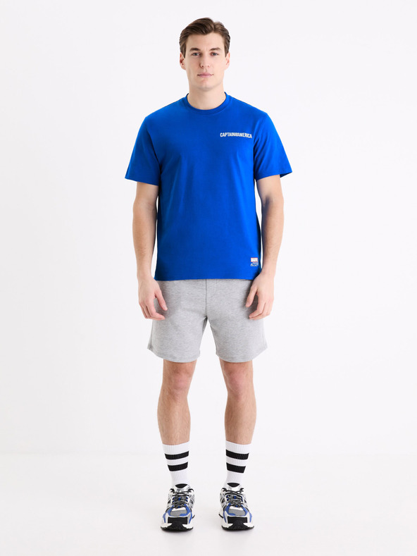 Celio Modré pánské tričko s potiskem Celio Marvel Captain America