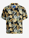 Jack & Jones Černo-oranžová pánská vzorovaná košile s krátkým rukávem Jack & Jones Luke