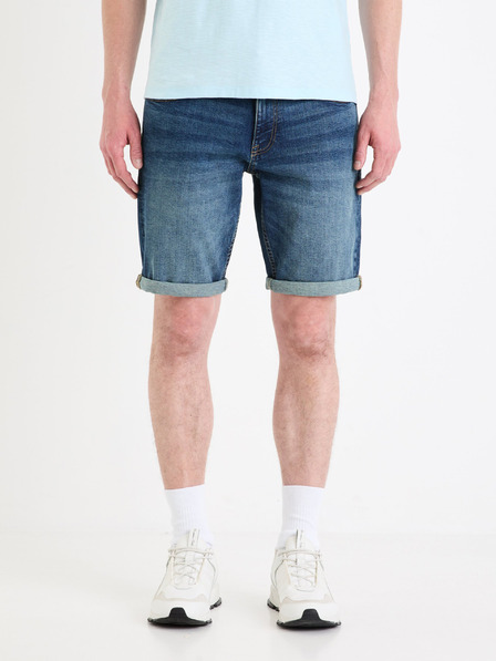 Celio Modré pánské džínové kraťasy Celio Bofirstbm