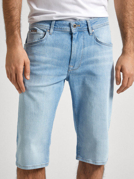 Pepe Jeans Modré pánské džínové kraťasy Pepe Jeans