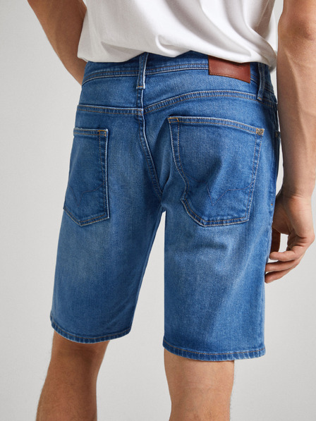 Pepe Jeans Modré pánské džínové kraťasy Pepe Jeans