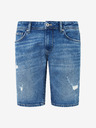 Pepe Jeans Modré pánské džínové kraťasy Pepe Jeans