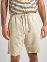 Pepe Jeans Béžové lněné pánské kraťasy Pepe Jeans