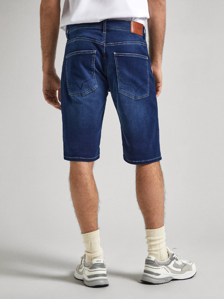 Pepe Jeans Modré pánské džínové kraťasy Pepe Jeans
