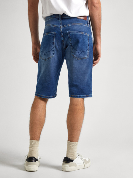 Pepe Jeans Modré pánské džínové kraťasy Pepe Jeans