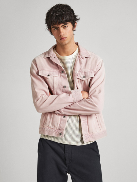 Pepe Jeans Světle růžová džínová bunda Pepe Jeans
