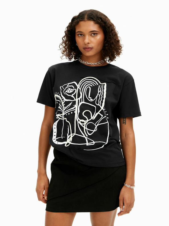 Desigual Černé dámské tričko Desigual