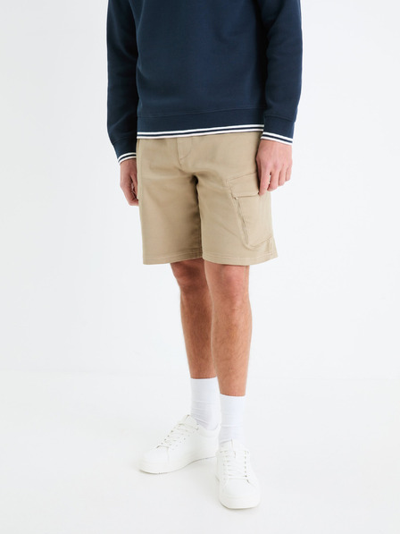 Celio Béžové pánské kraťasy cargo Celio Gojogbm