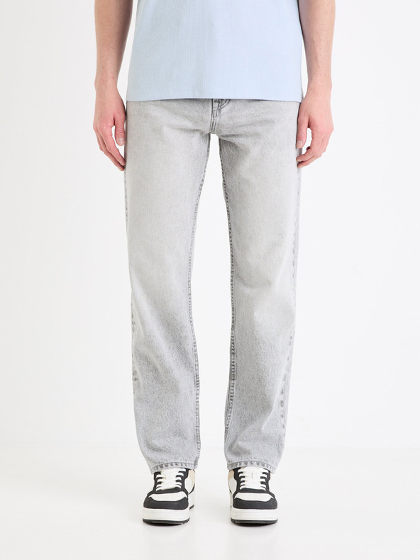 Celio Šedé pánské džíny Celio C15 straight Fodroit 30