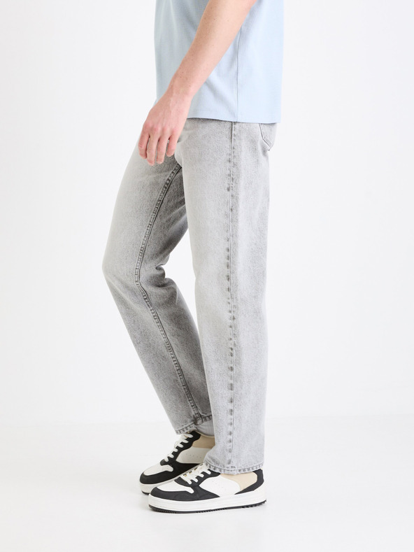 Celio Šedé pánské džíny Celio C15 straight Fodroit 30
