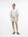 Vero Moda Béžové dámské lněné kraťasy Vero Moda Linn
