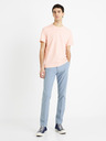 Celio Růžové pánské basic tričko Celio Tebase
