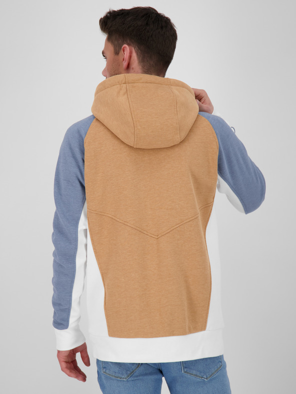 Alife and Kickin Modro-hnědá pánská mikina s kapucí Alife and Kickin