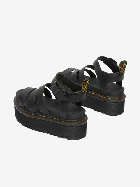 Dr. Martens Černé dámské kožené sandály na platformě Dr. Martens Blaire Quad