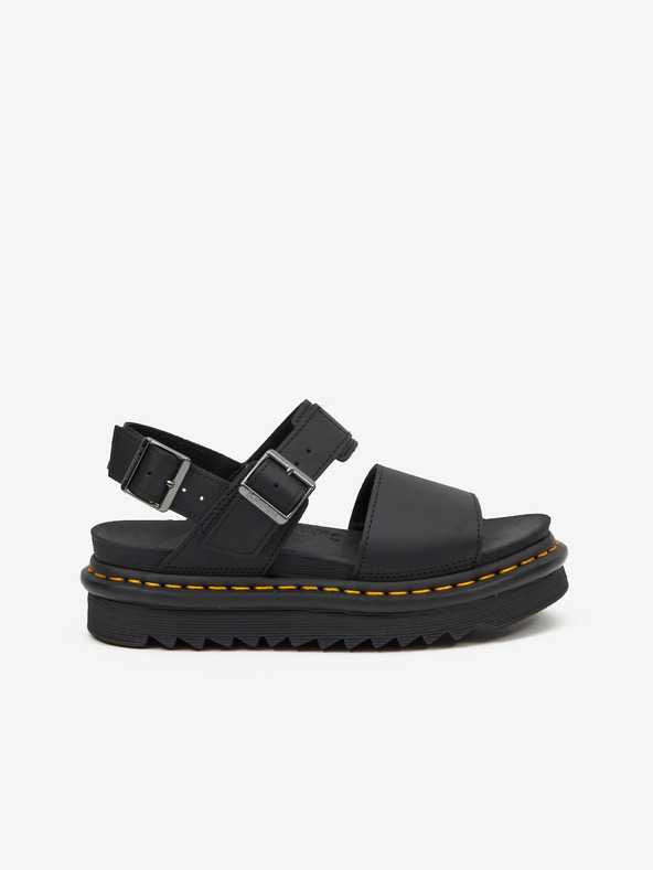 Dr. Martens Černé dámské kožené sandály na platformě Dr. Martens Voss