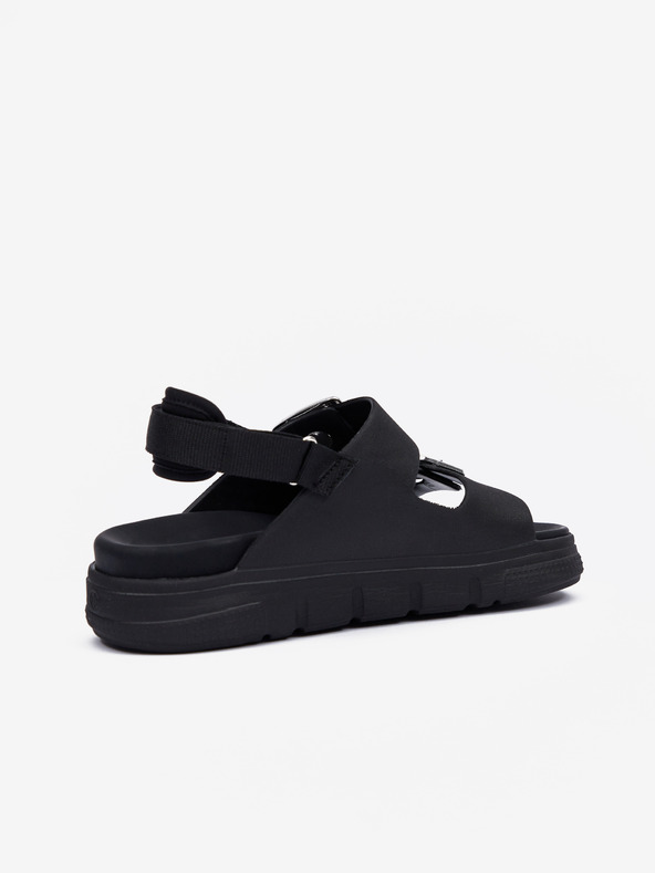 Rieker Černé dámské sandály ma platformě Rieker