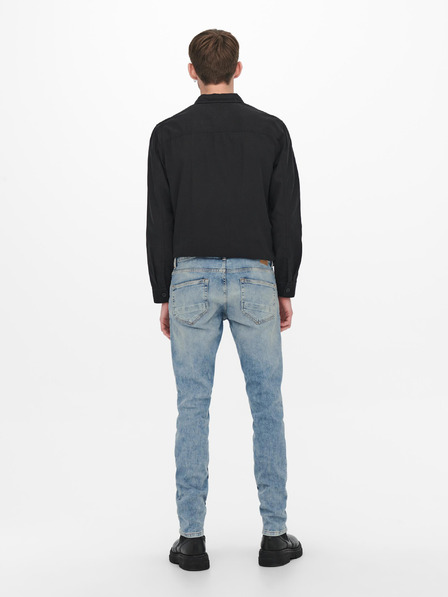 ONLY & SONS Světle modré slim fit džíny s vyšisovaným efektem ONLY & SONS Loom