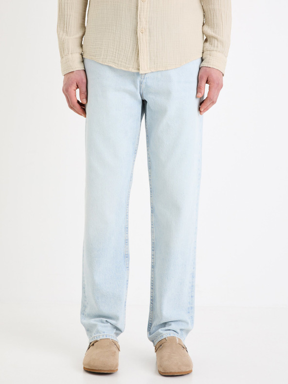 Celio Světle modré pánské džíny Celio C15 straight Fodroit 30