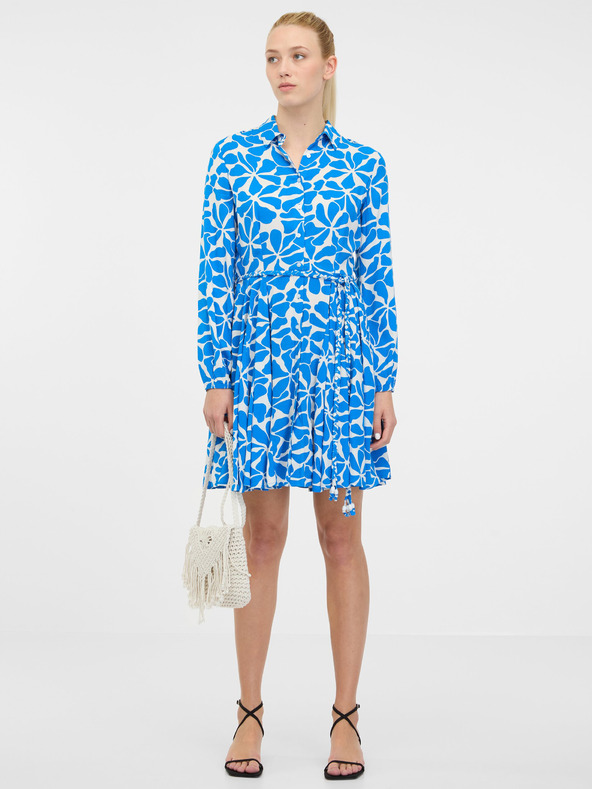 Orsay Modré dámské košilové šaty ORSAY