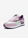 Puma Bílo-fialové dámské tenisky se semišovými detaily Puma Future Rider Soft
