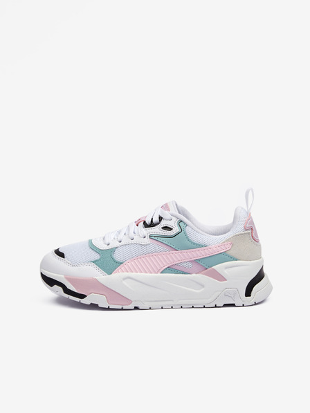 Puma Růžovo-bílé dámské kožené tenisky Puma Trinity