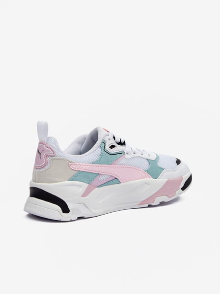 Puma Růžovo-bílé dámské kožené tenisky Puma Trinity