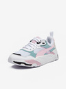 Puma Růžovo-bílé dámské kožené tenisky Puma Trinity