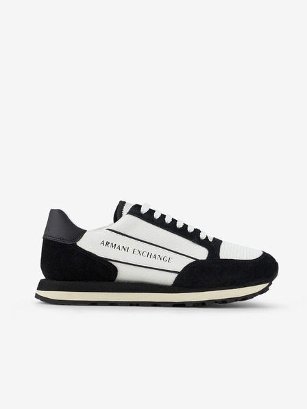 Armani Exchange Bílo-černé pánské semišové tenisky Armani Exchange