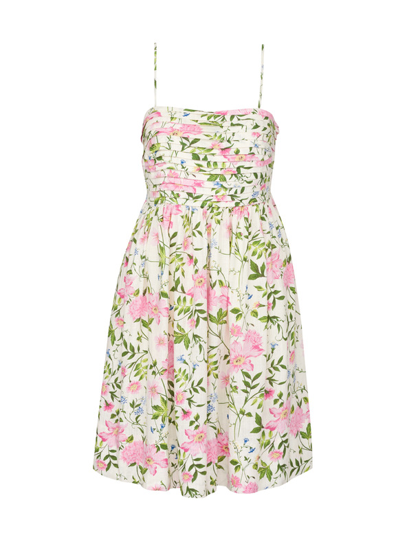 Orsay Béžové dámské šaty ke kolenům se lnem ORSAY